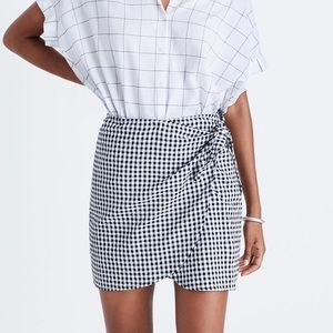 Madewell Side Tie Gingham Skirt